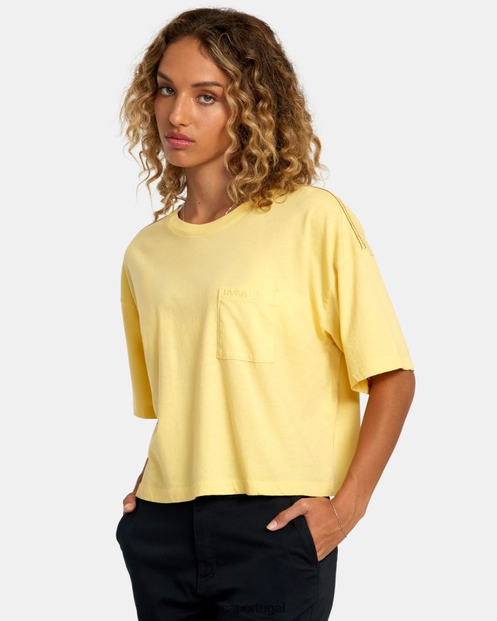 roupas RVCA mulheres camiseta ptc dourado N00F2H1172