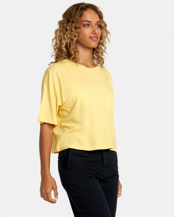 roupas RVCA mulheres camiseta ptc dourado N00F2H1172