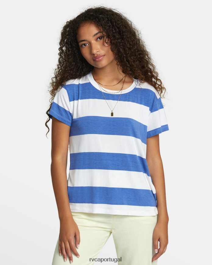 roupas RVCA mulheres camiseta recesso 3 com gola redonda costa N00F2H1085