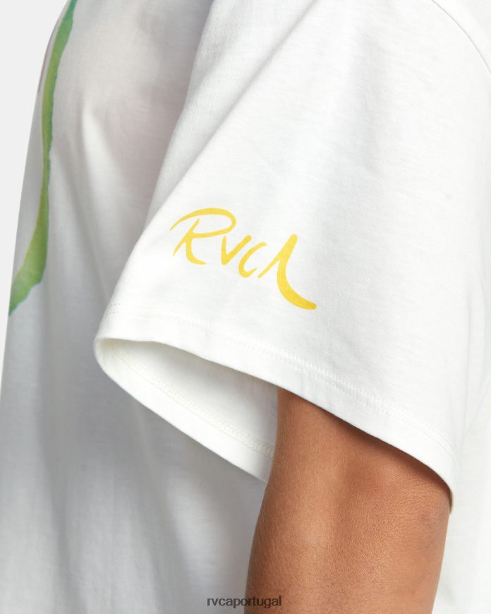 roupas RVCA mulheres camiseta rosa machado yin yang branco vintage N00F2H201