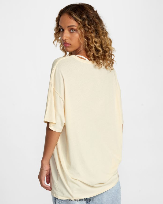 roupas RVCA mulheres colin sussingham camiseta flutuante creme N00F2H119