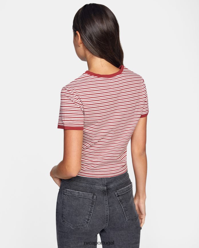 roupas RVCA mulheres com certeza camiseta vermelho empoeirado N00F2H1320