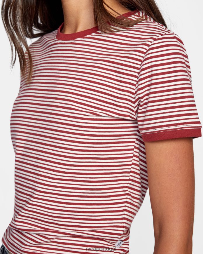 roupas RVCA mulheres com certeza camiseta vermelho empoeirado N00F2H1320
