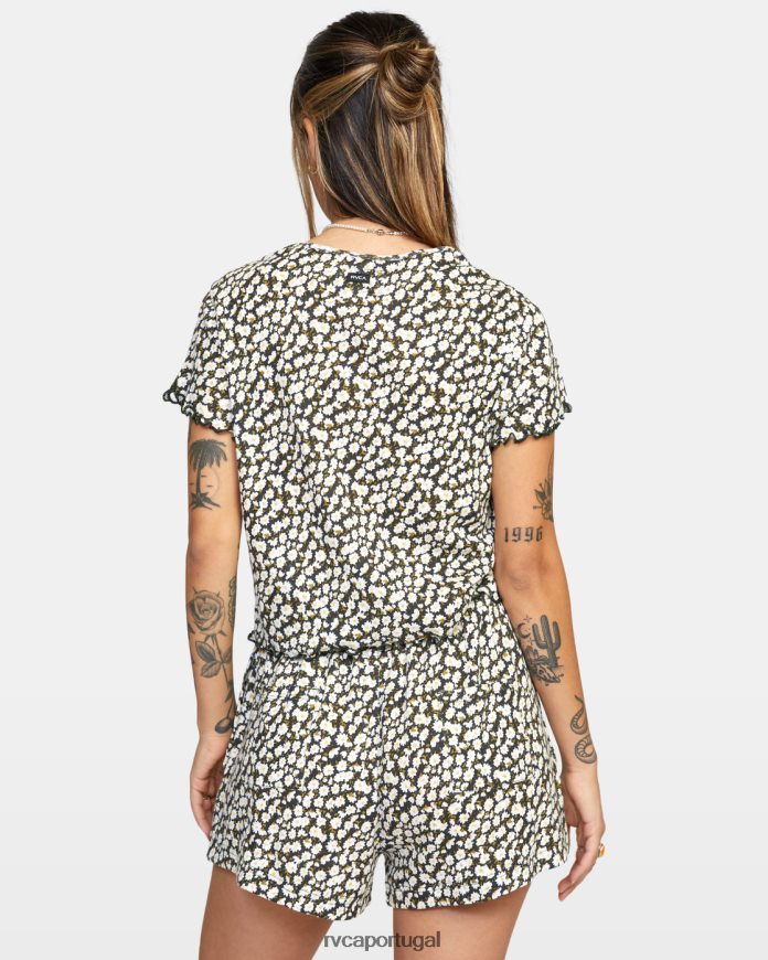 roupas RVCA mulheres em seus sonhos blusa de malha pointelle preto N00F2H1625