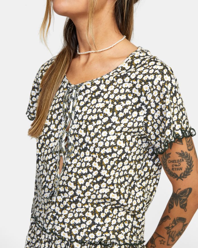 roupas RVCA mulheres em seus sonhos blusa de malha pointelle preto N00F2H1625