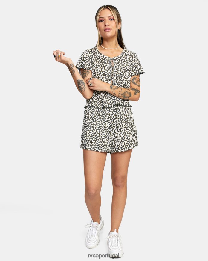 roupas RVCA mulheres em seus sonhos blusa de malha pointelle preto N00F2H1625