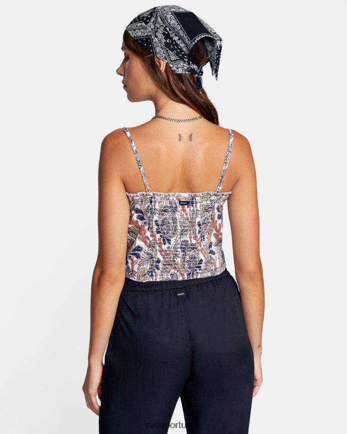 roupas RVCA mulheres nota lateral cami top nuvem N00F2H1681