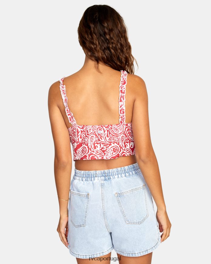 roupas RVCA mulheres regata cropped amor terra vermelha N00F2H1445