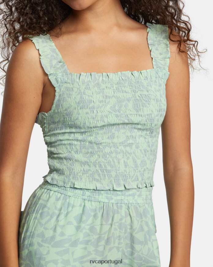 roupas RVCA mulheres regata ecológica para terraço espuma do mar N00F2H1127