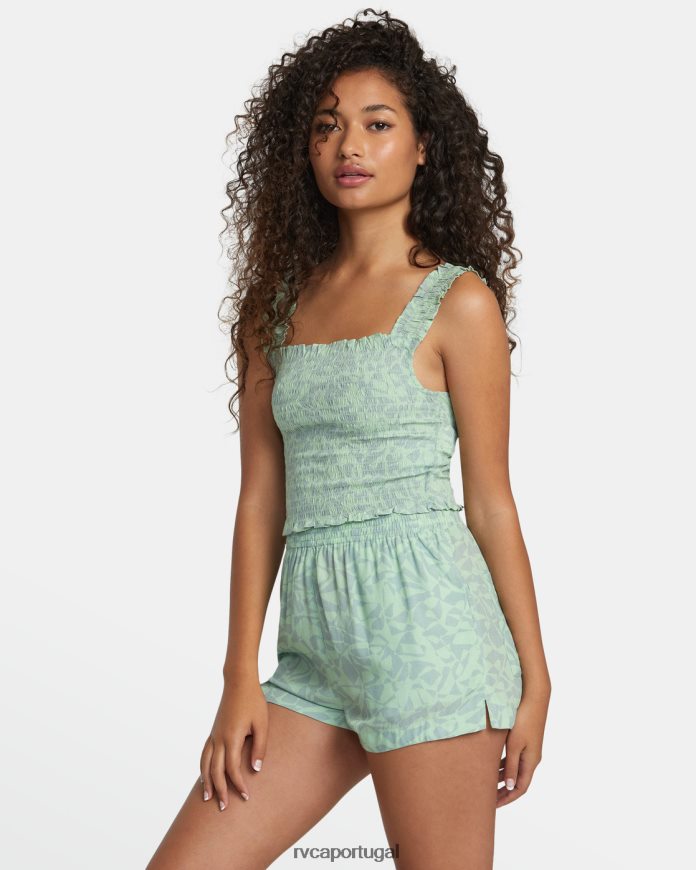 roupas RVCA mulheres regata ecológica para terraço espuma do mar N00F2H1127