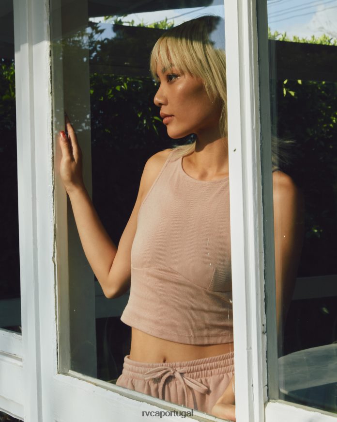 roupas RVCA mulheres test drive regata cropped Rosa empoeirada N00F2H1510