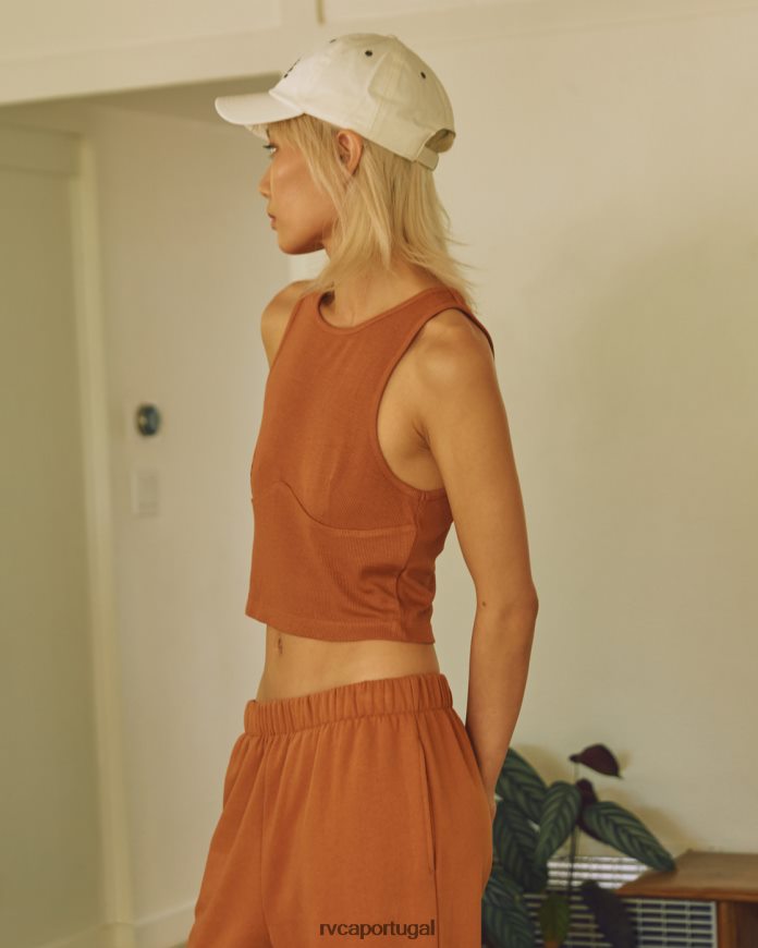 roupas RVCA mulheres test drive regata cropped âmbar N00F2H1523