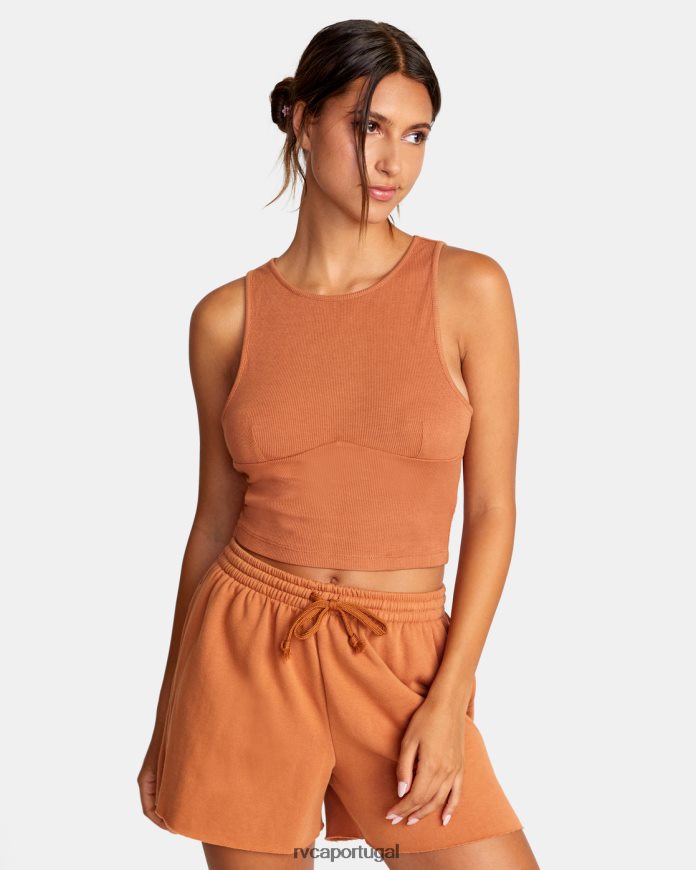 roupas RVCA mulheres test drive regata cropped âmbar N00F2H1523