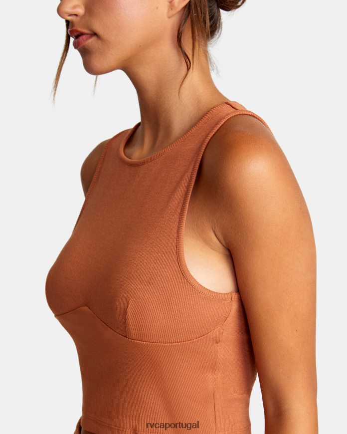 roupas RVCA mulheres test drive regata cropped âmbar N00F2H1523