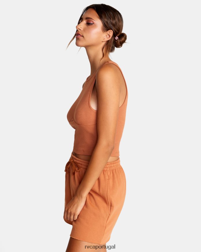 roupas RVCA mulheres test drive regata cropped âmbar N00F2H1523