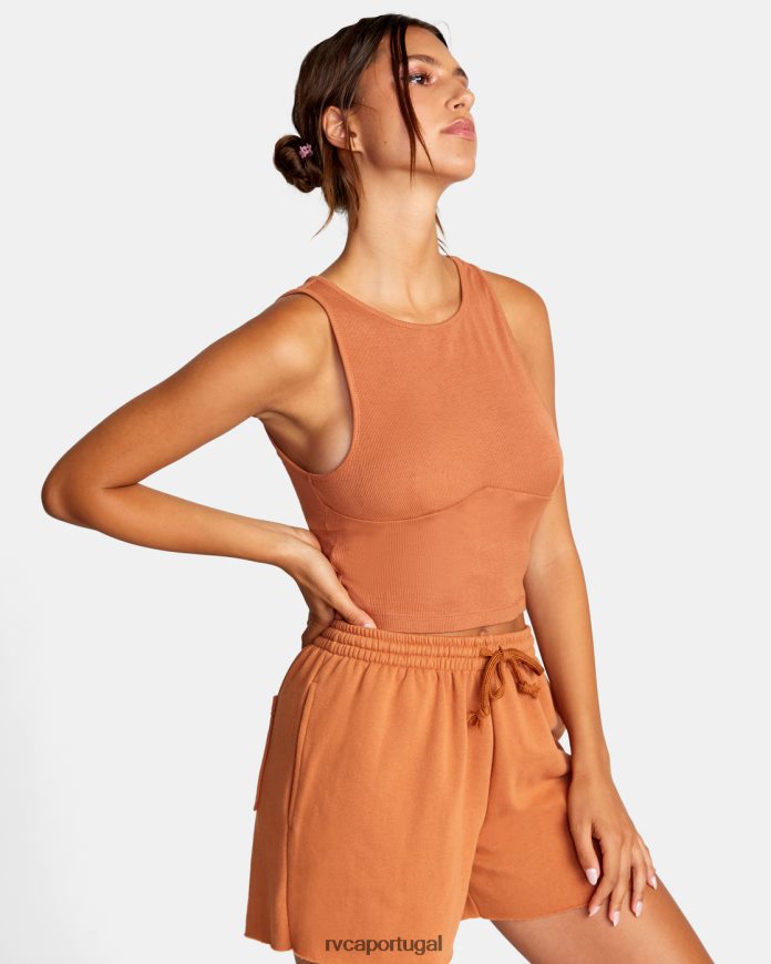 roupas RVCA mulheres test drive regata cropped âmbar N00F2H1523