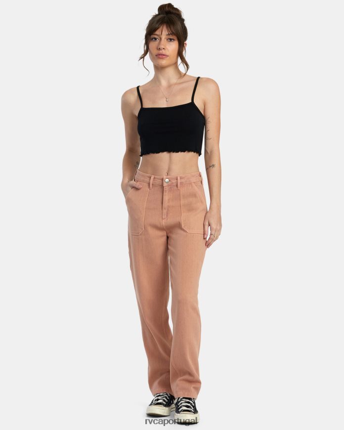 roupas RVCA mulheres toda aquela regata preto N00F2H1414