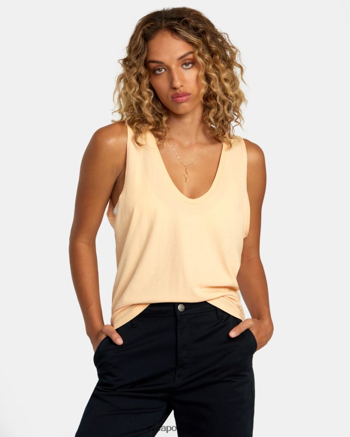 roupas RVCA mulheres top cunhado Melão N00F2H1236