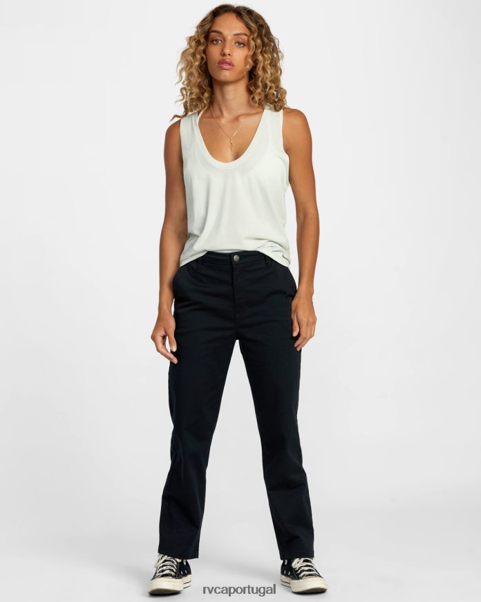 roupas RVCA mulheres top cunhado céu azul N00F2H1197