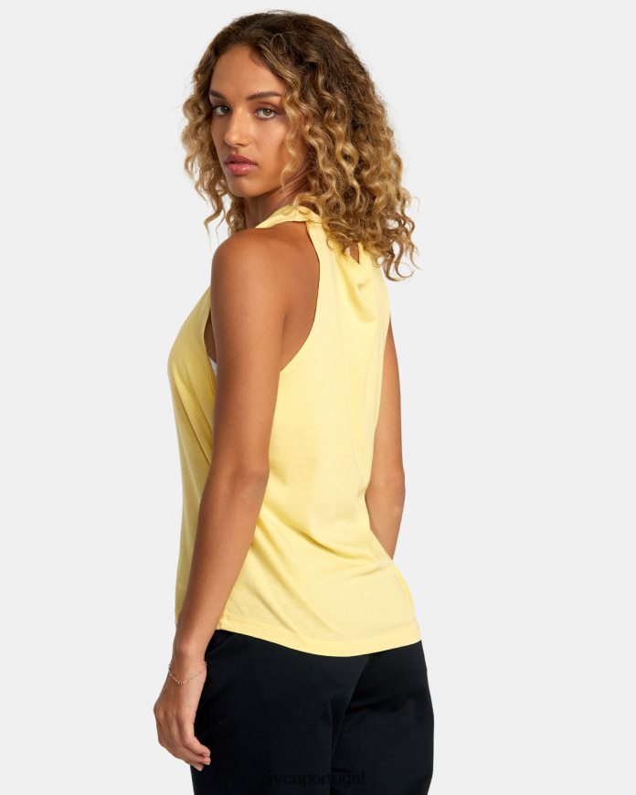 roupas RVCA mulheres top cunhado dourado N00F2H1248