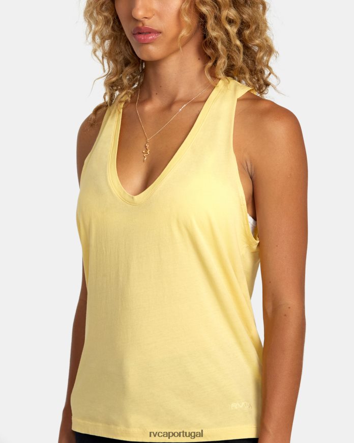 roupas RVCA mulheres top cunhado dourado N00F2H1248