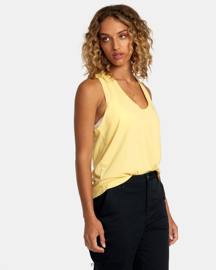 roupas RVCA mulheres top cunhado dourado N00F2H1248