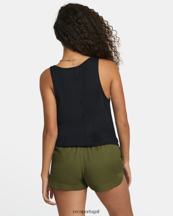 roupas RVCA mulheres top cunhado verdadeiro Preto N00F2H1277