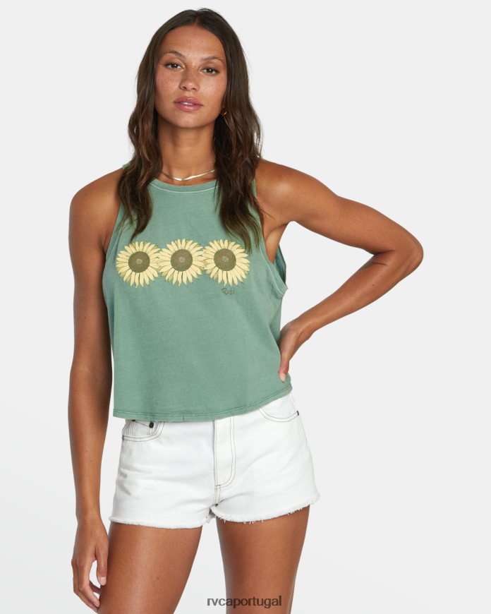 roupas RVCA mulheres top de girassol hera escura N00F2H1282