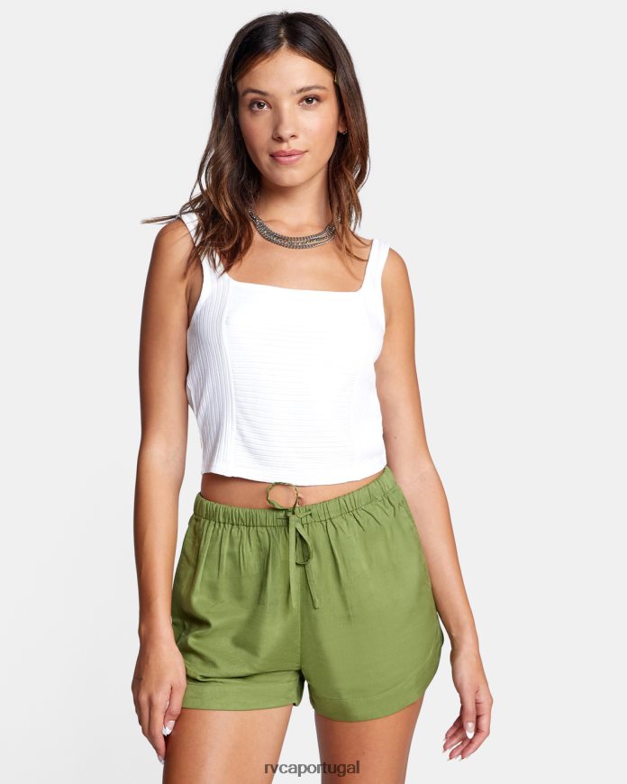 roupas RVCA mulheres top de linha fina sussurrar branco N00F2H1328