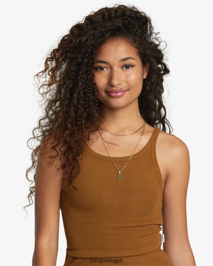 roupas RVCA mulheres top deslizante Siena N00F2H1080