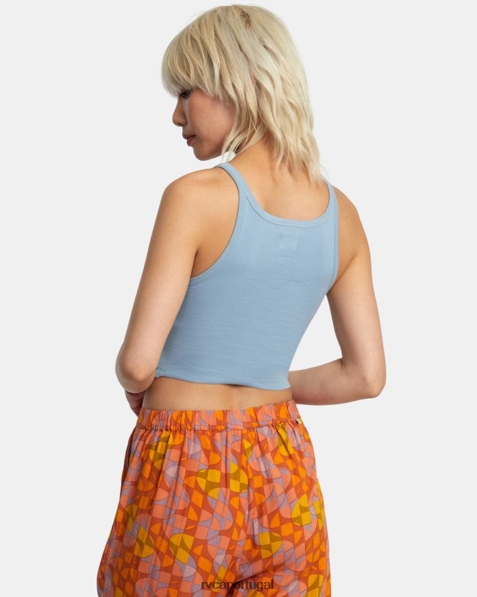 roupas RVCA mulheres top deslizante azul empoeirado N00F2H1335