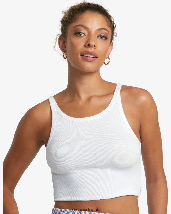 roupas RVCA mulheres top deslizante sussurrar branco N00F2H1081