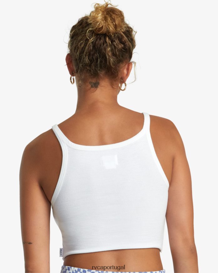 roupas RVCA mulheres top deslizante sussurrar branco N00F2H1081