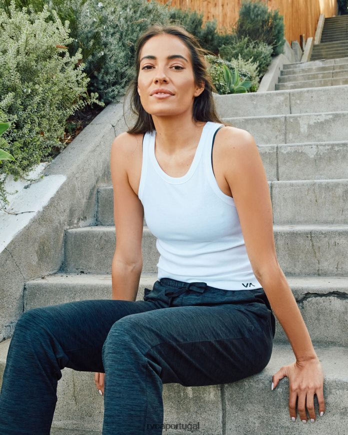 roupas RVCA mulheres va blusa com nervuras essencial branco N00F2H1301