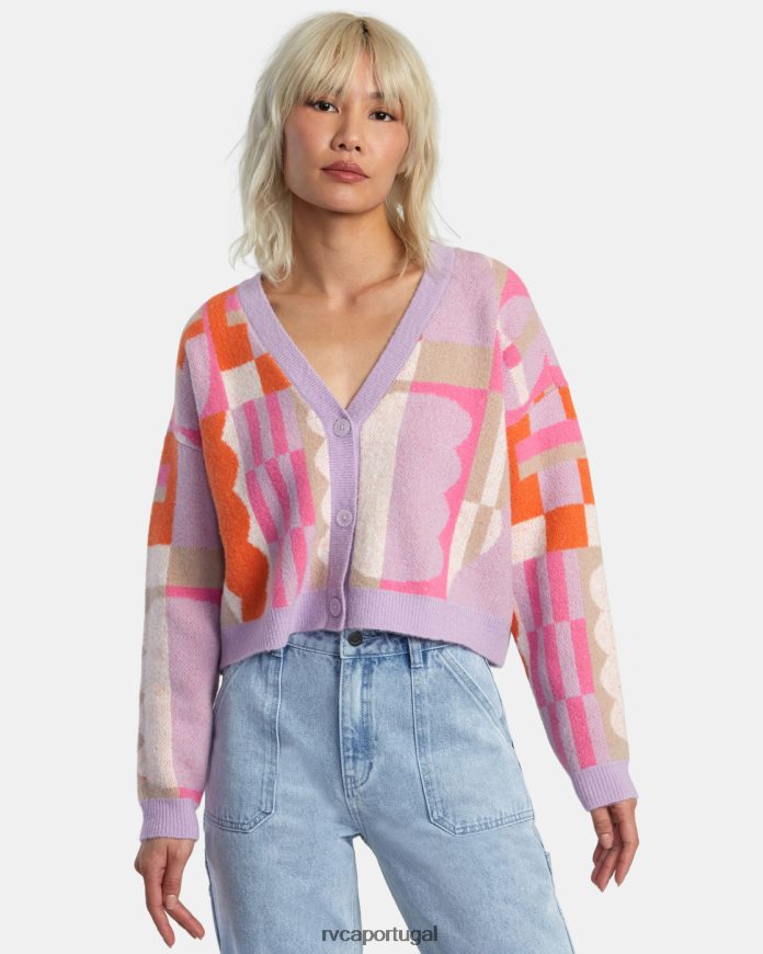 roupas RVCA mulheres cardigã jess marrom lavanda N00F2H317