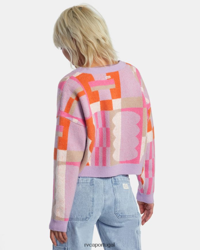 roupas RVCA mulheres cardigã jess marrom lavanda N00F2H317