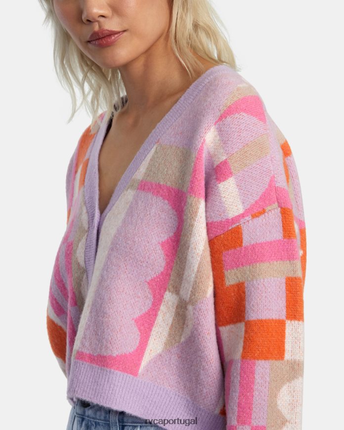 roupas RVCA mulheres cardigã jess marrom lavanda N00F2H317