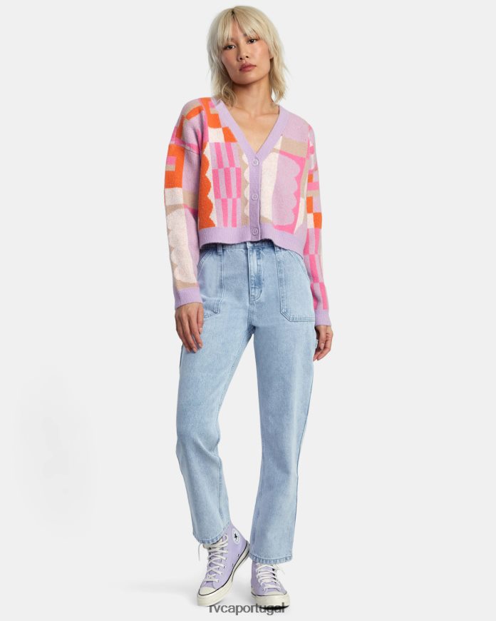 roupas RVCA mulheres cardigã jess marrom lavanda N00F2H317