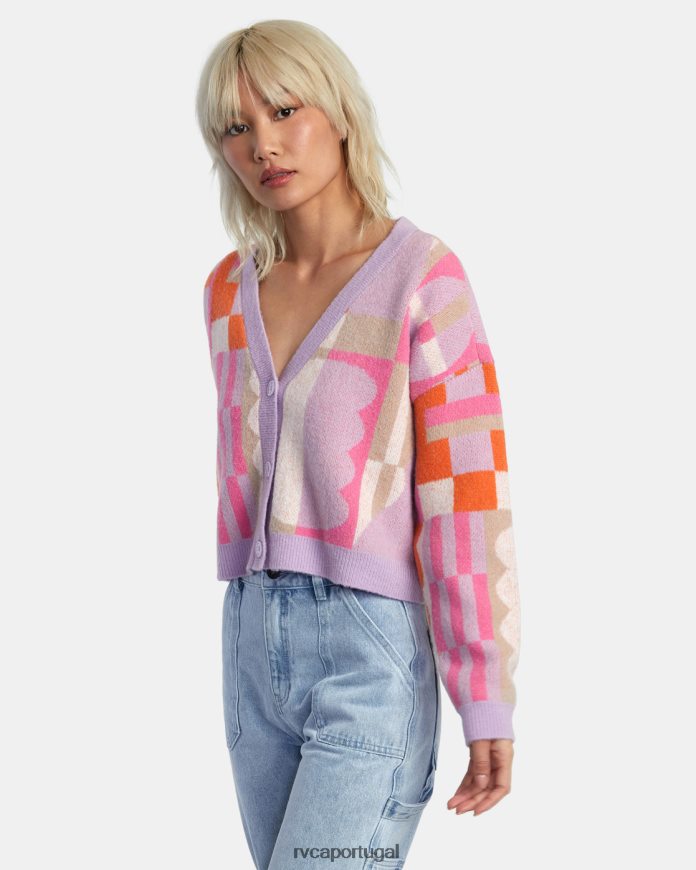 roupas RVCA mulheres cardigã jess marrom lavanda N00F2H317