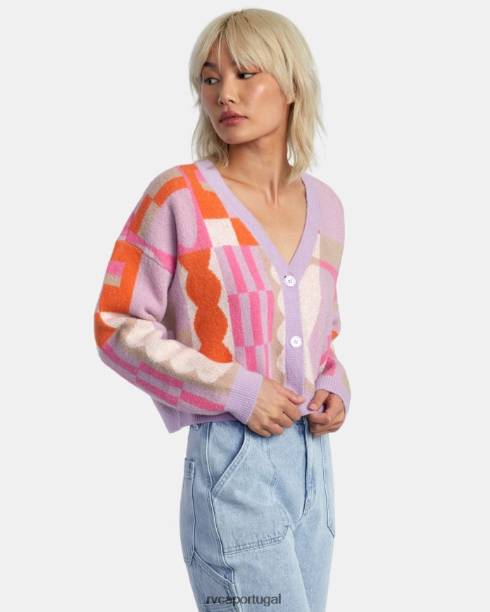 roupas RVCA mulheres cardigã jess marrom lavanda N00F2H317