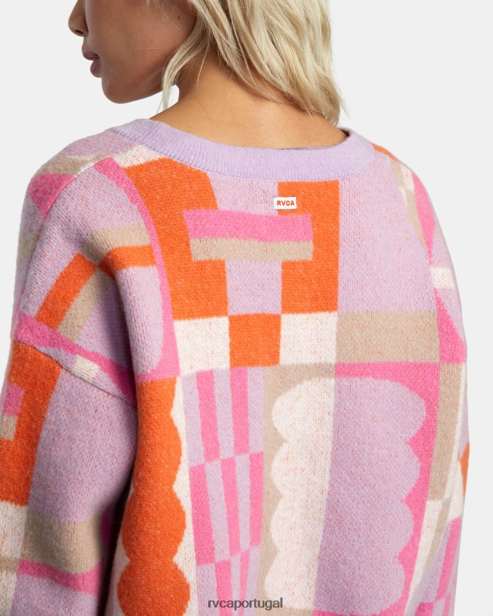 roupas RVCA mulheres cardigã jess marrom lavanda N00F2H317