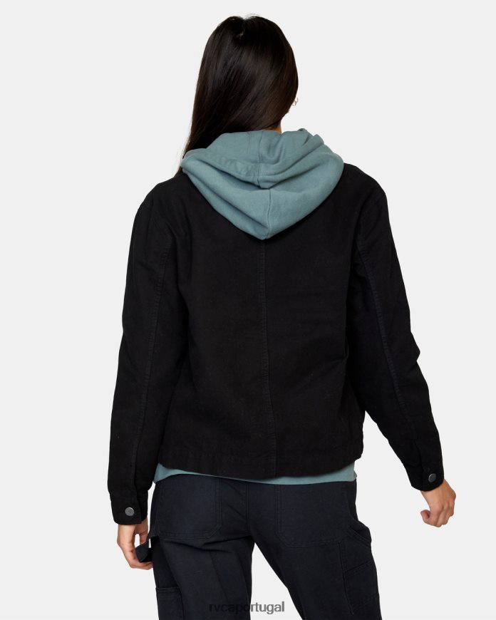 roupas RVCA mulheres casaco de tarefa de recessão verdadeiro Preto N00F2H844