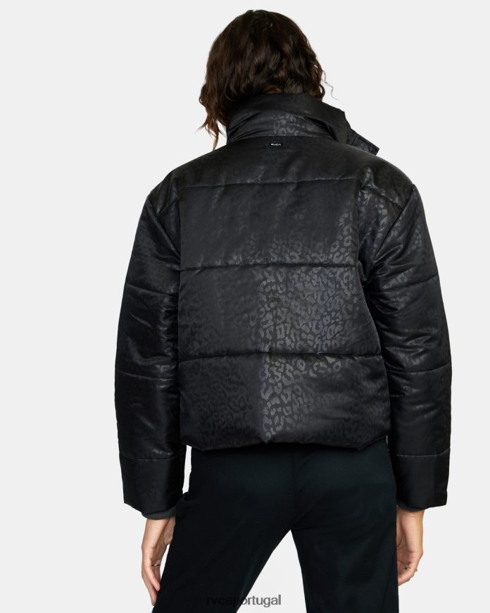 roupas RVCA mulheres eezeh jaqueta puffer preto N00F2H1699