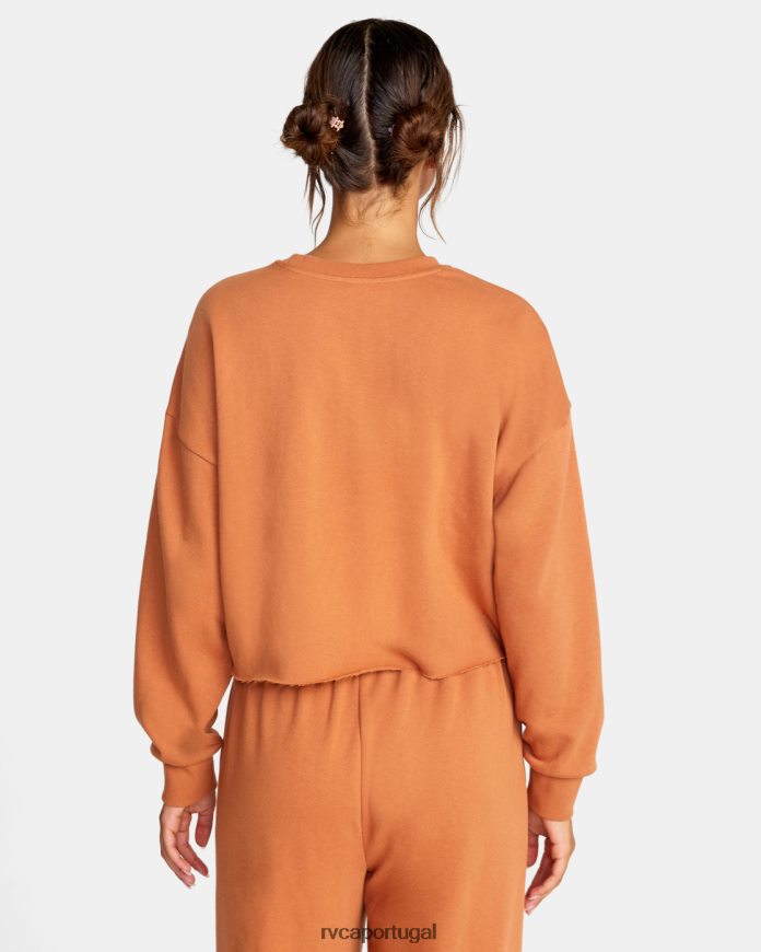 roupas RVCA mulheres test drive moletom cropped âmbar N00F2H1521