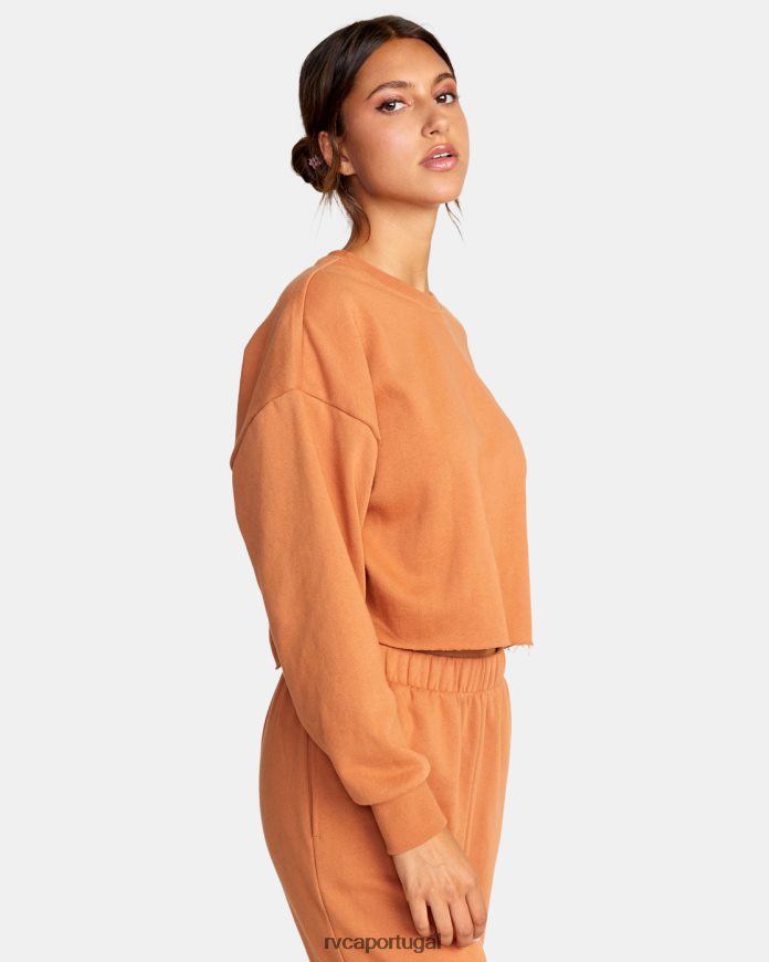 roupas RVCA mulheres test drive moletom cropped âmbar N00F2H1521