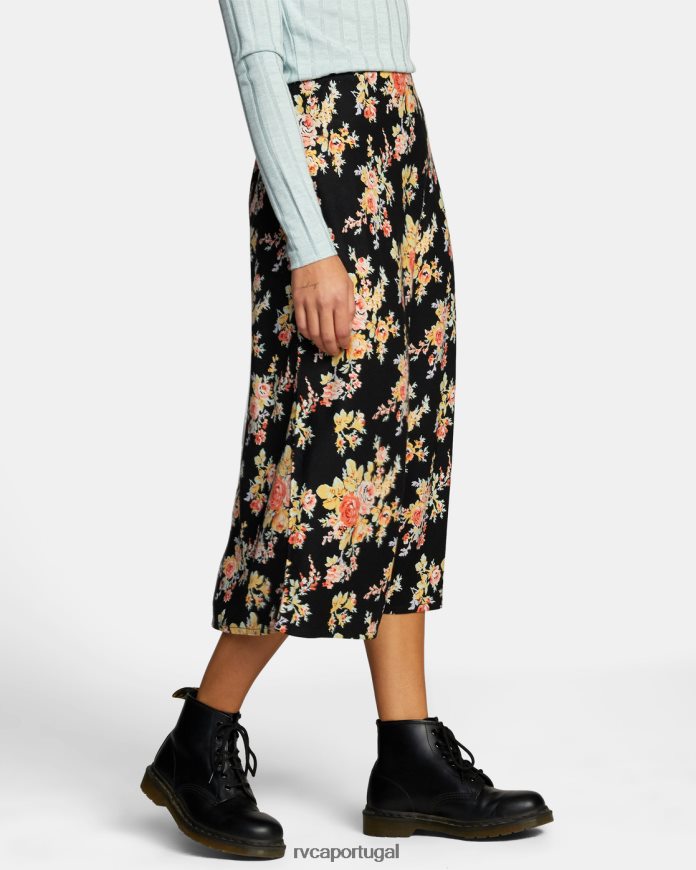 roupas RVCA mulheres saia midi stardust verdadeiro Preto N00F2H1316