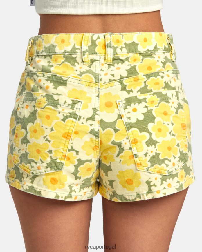roupas RVCA mulheres belle shorts de veludo cotelê samambaia N00F2H1402