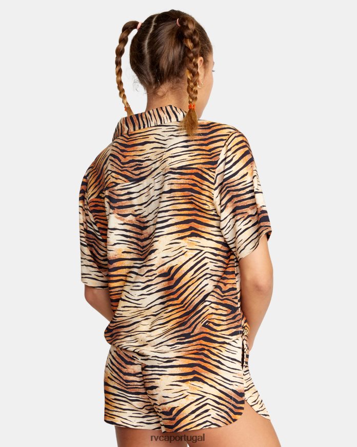 roupas RVCA mulheres novos shorts yume com cordão multi N00F2H1493