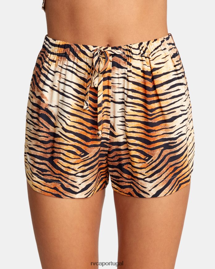 roupas RVCA mulheres novos shorts yume com cordão multi N00F2H1493