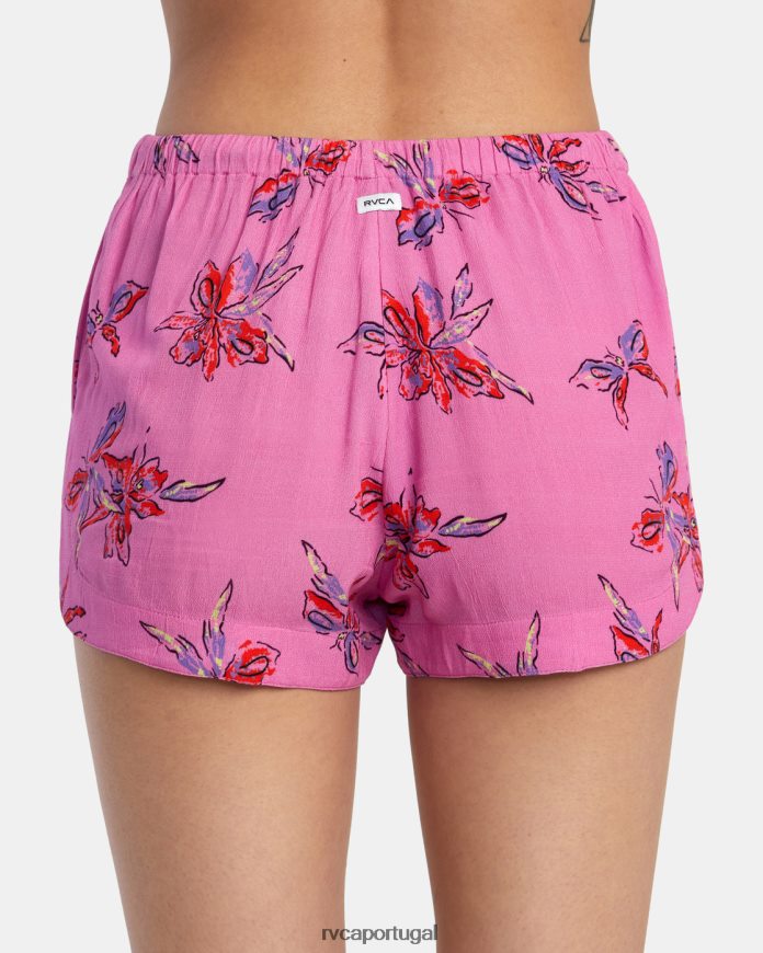 roupas RVCA mulheres novos shorts yume eco viscose ciclâmen N00F2H1371